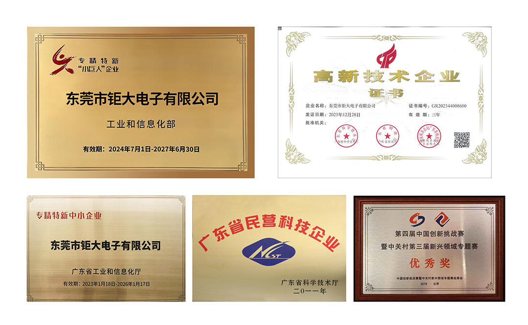 鉅大榮譽資質 鉅大榮譽資質